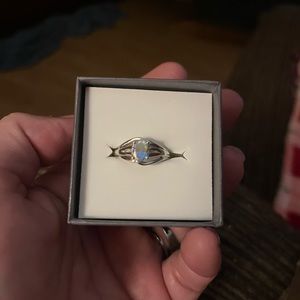 Mystic blue topaz and diamonds